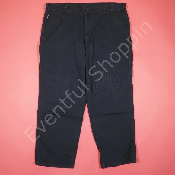 Carhartt Pants Mens 42 Blue Flame Resistant Cargo Cat 2 Canvas - Picture 2 of 6